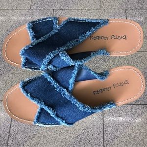 Dirty Laundry Denim Slides Sandals Size 10